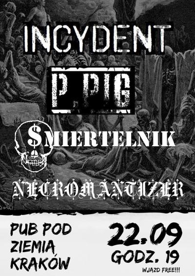 Koncert: P.PiG, Incydent, $miertelnik, Necromantizer.