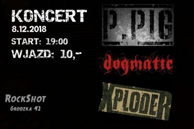 Koncert P.PiG//Xploder//Dogmatic w RockShot