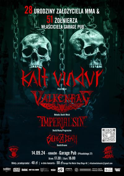 Urodziny założyciela MMA i właściciela Garage Pub Kalt Vindur + Valkenrag + Imperial Sin + Sighs Of Death
