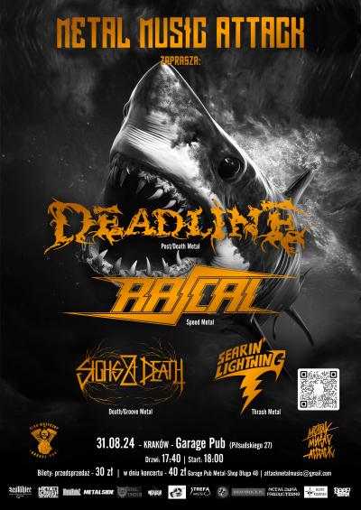 Metal Music Attack: Deadline + Rascal + Sighs Of Death + Searing Lightning | KRAKÓW | GARAGE PUB